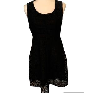 NOTATIONS Black Lace Sleeveless Fit and Flair Dress Size M Petite